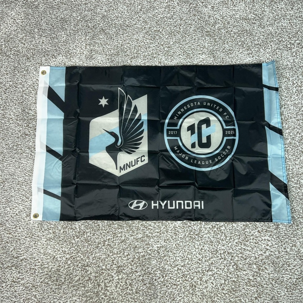 Minnesota United FC Flag One Size Black MLS Soccer MNUFC 2017 2026 Hyundai Sport